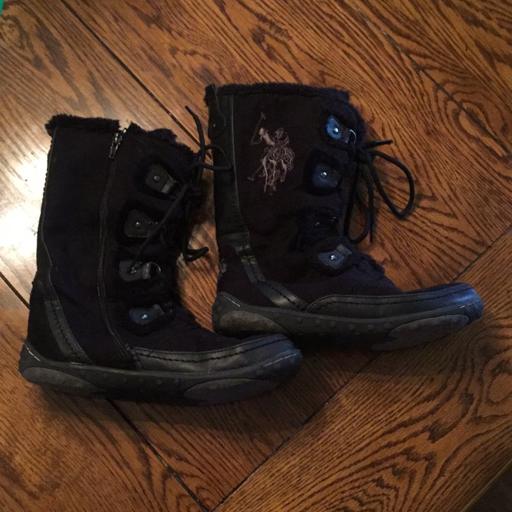 U.S Polo size 9.5 Black winter boots